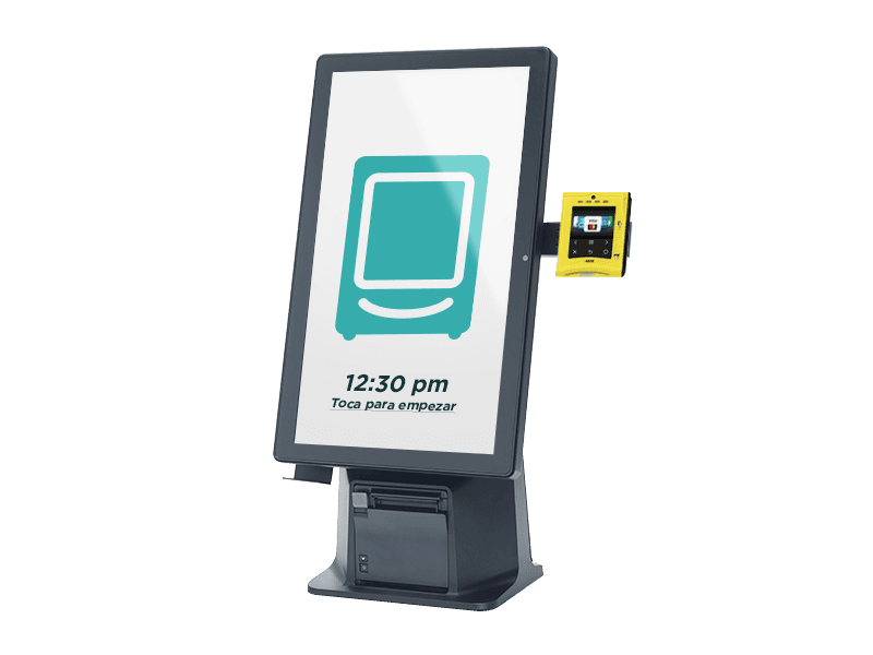 Self-checkout kiosk in operation